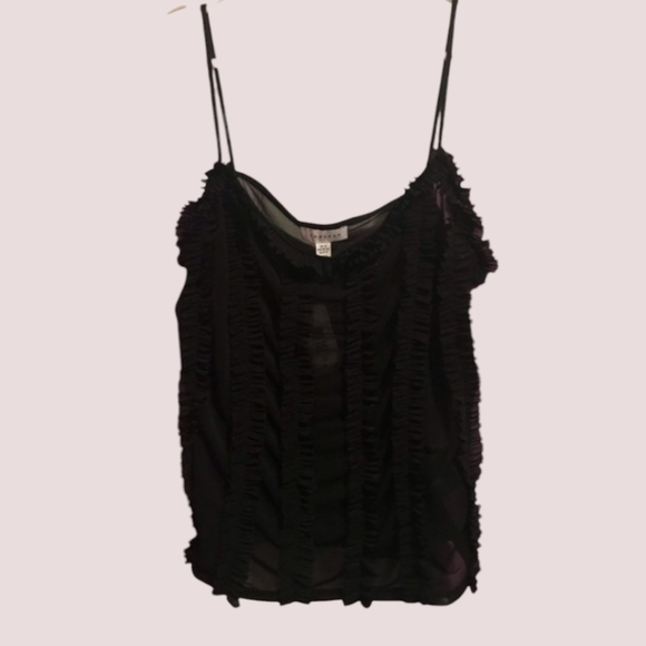 Topshop Ruffle Sheer Camisole in Black M (8-10) - Picture 5 of 7